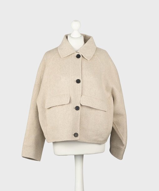 Wolljacke mit Cashmere “CARLA” beige (GW79)