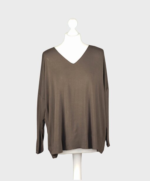 Langarmshirt “INES” graubraun (BA70)