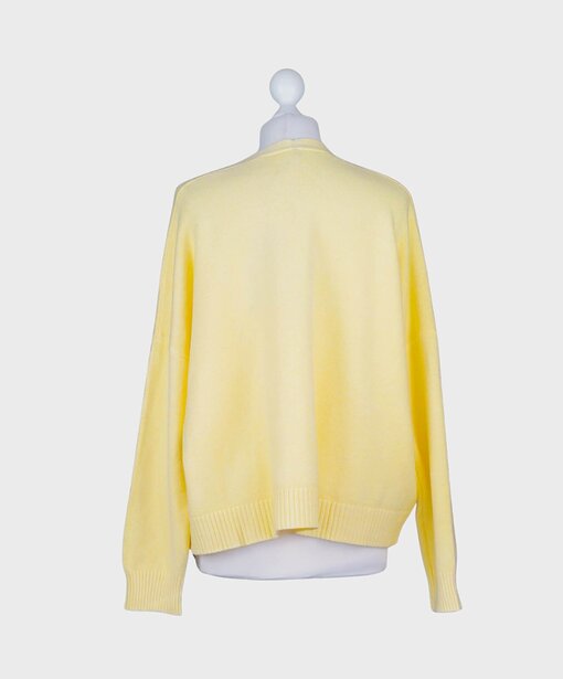 Feinstrick Cardigan “ROXANNE” pastell gelb (GW209)