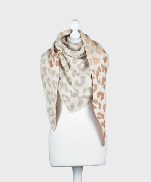 Dreiecksschal “LEONORE” leo beige (AS18)