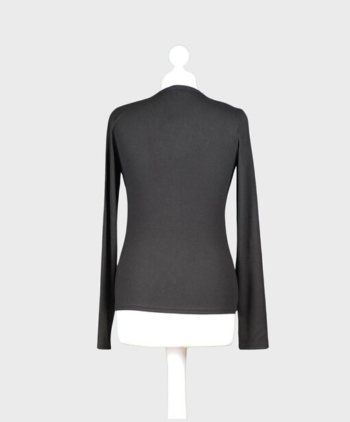 Longsleeve mit V-Ausschnitt “CECILIA” black (HL12)