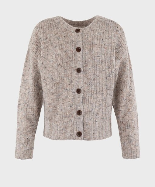 Wende Strickjacke “CARE” taupe dessin (MSC18)