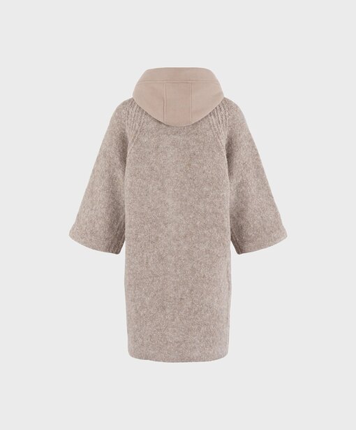 Warme Strickjacke mit Kapuze “TAMMY” taupe solid (MSC16)