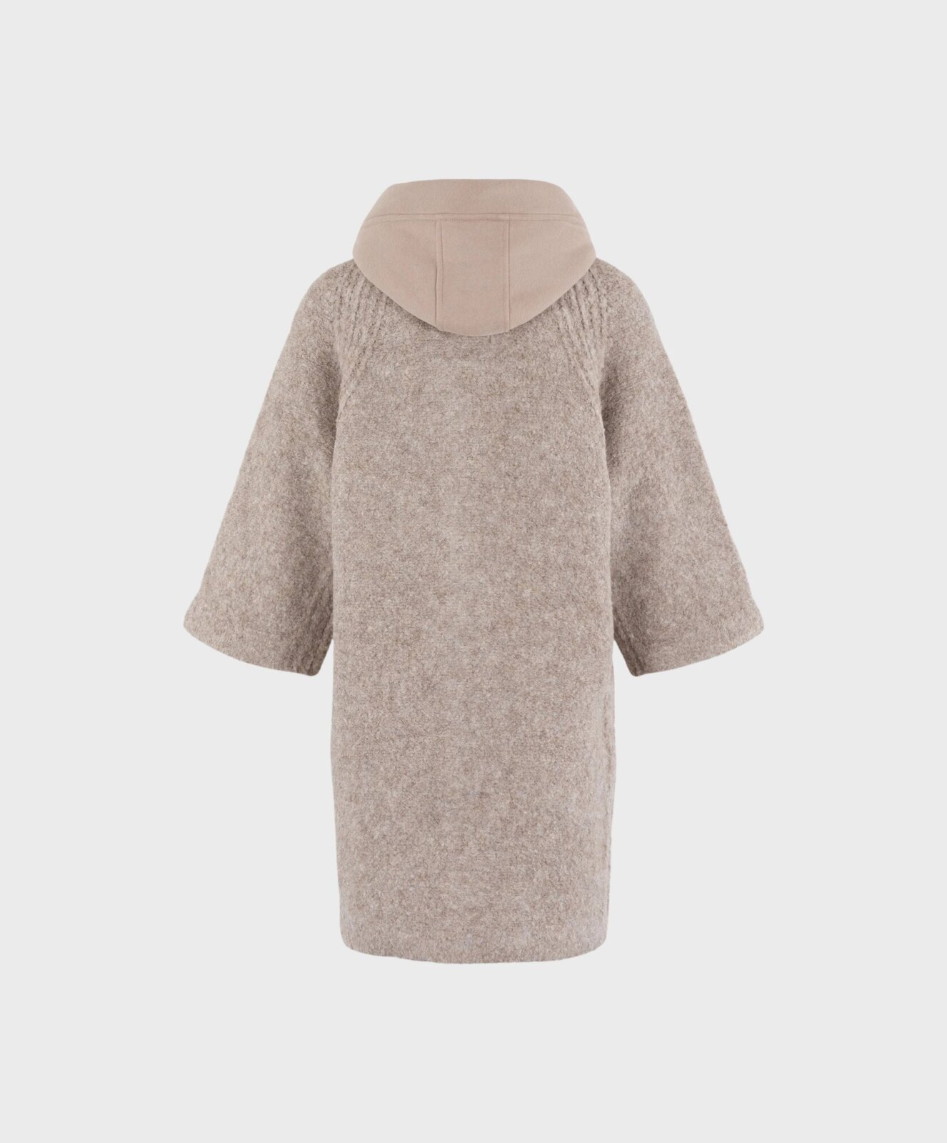 Warme Strickjacke mit Kapuze “TAMMY” taupe solid (MSC16)