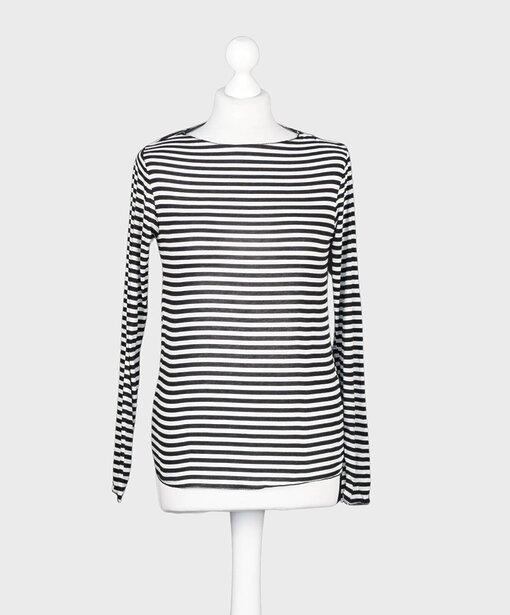 Transparentes Streifenshirt “RENATA” ecru/schwarz (BA06)