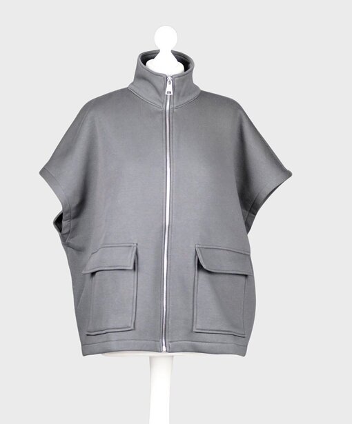 Oversized Sweat Weste “MEGHAN” anthrazit (GW29)