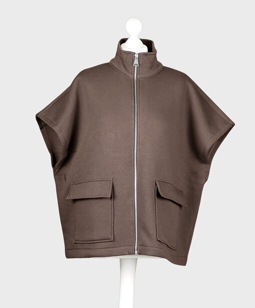 Oversized Sweat Weste “MEGHAN” schokobraun (GW29)