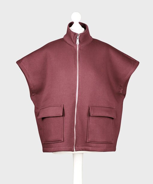 Oversized Sweat Weste “MEGHAN” burgunder (GW29)