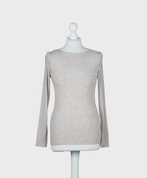 Transparentes Shirt “ALESSIA” beige meliert (BA60)