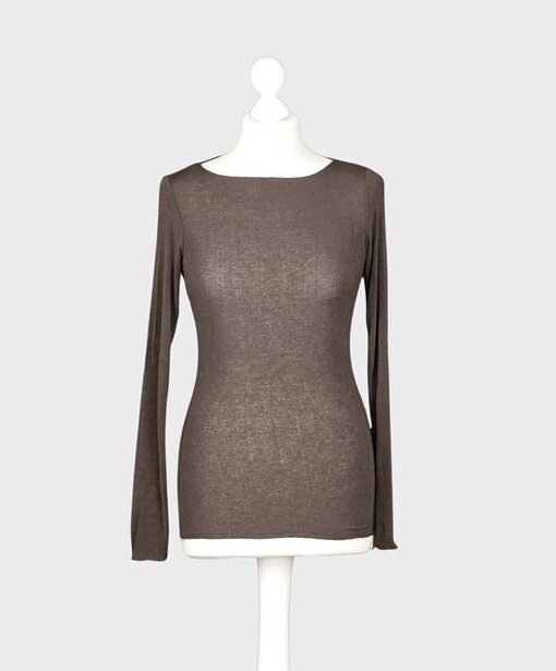 Transparentes Shirt “ALESSIA” graubraun (BA60)