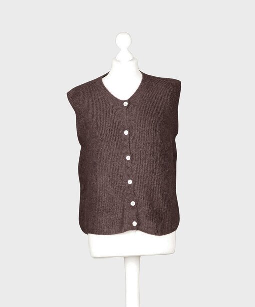 Feinstrick Weste “SOLENE” schokobraun (GW98)
