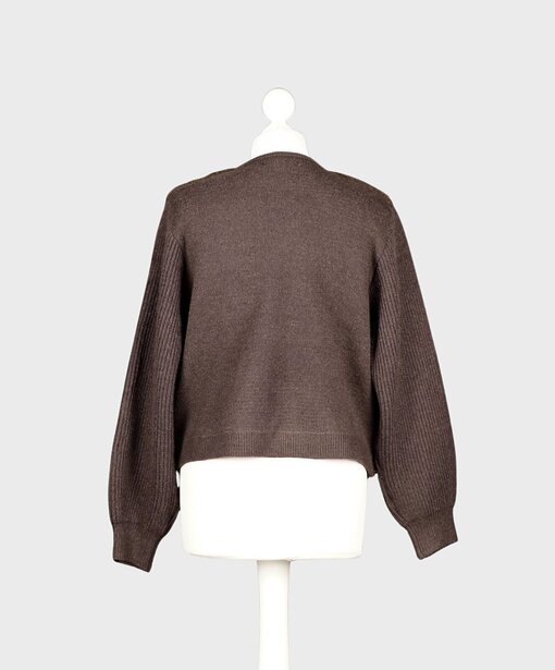Teddy-Strick Jacke “SURI” beige schokobraun (GW19)