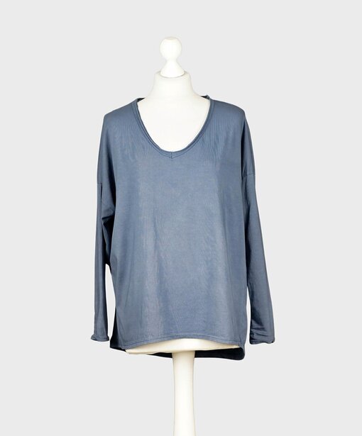 Langarm – Shirt “SASKIA SMALL” jeansblau (BA21)