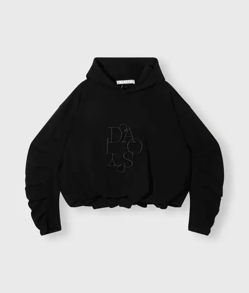 Plissierter Ballon Hoodie “ISLA” black (10D41)