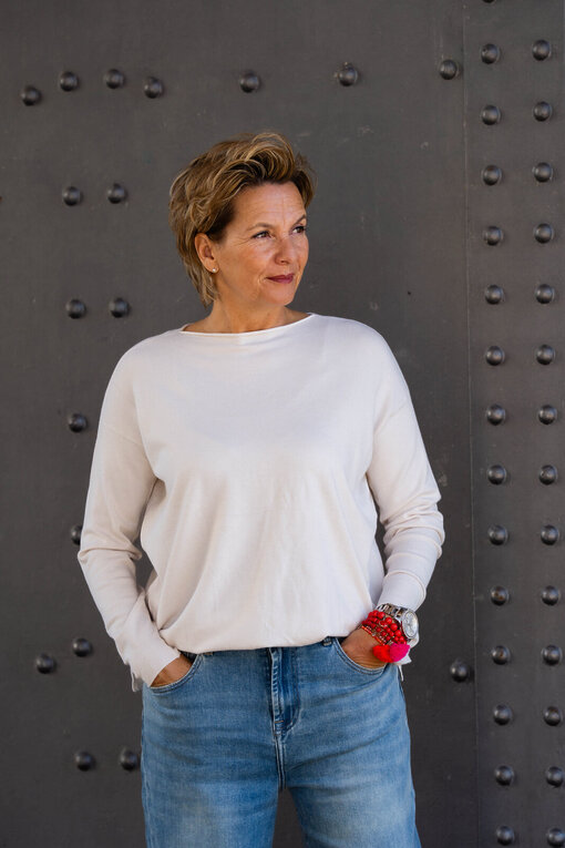 Feinstrickpulli “VIVIENNE” wollweiß (GW86)