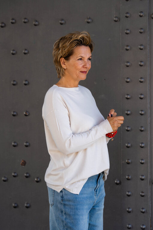 Feinstrickpulli “VIVIENNE” wollweiß (GW86)