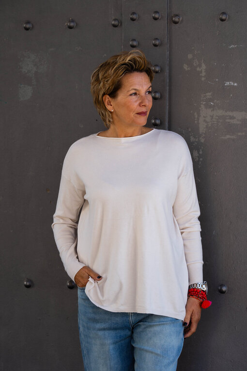 Feinstrickpulli “VIVIENNE” wollweiß (GW86)