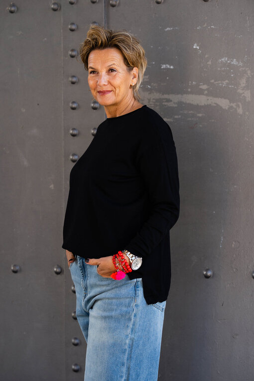 Feinstrickpulli “VIVIENNE” schwarz (GW86)