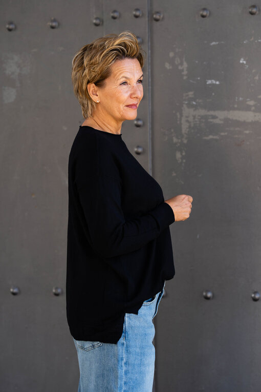 Feinstrickpulli “VIVIENNE” schwarz (GW86)