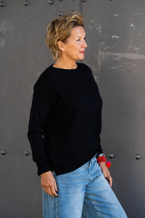 Feinstrickpulli “VIVIENNE” schwarz (GW86)