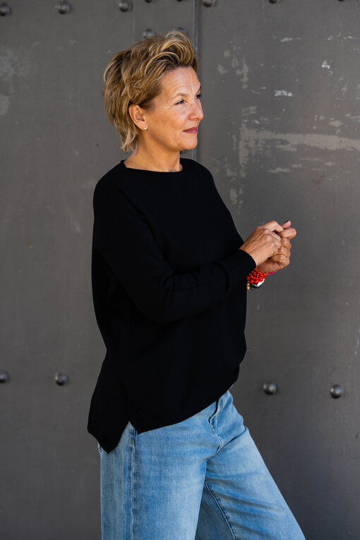 Feinstrickpulli “VIVIENNE” schwarz (GW86)