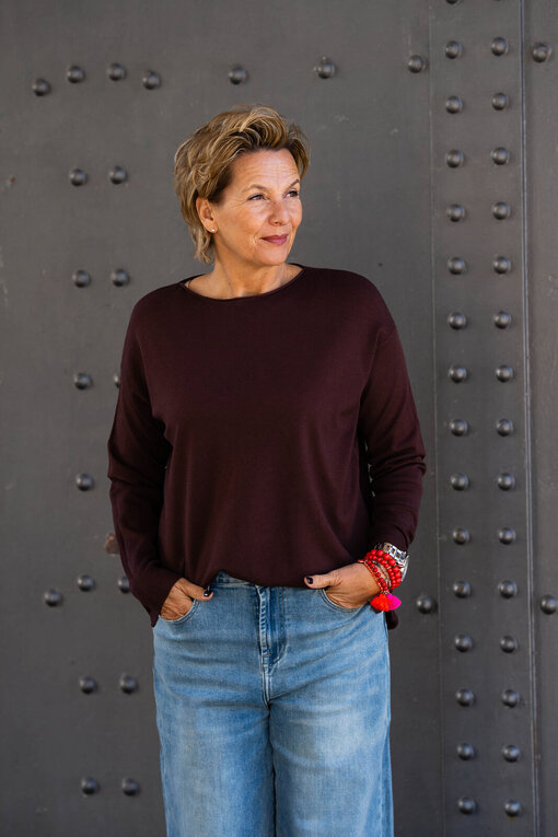 Feinstrickpulli “VIVIENNE” schokobraun (GW86)