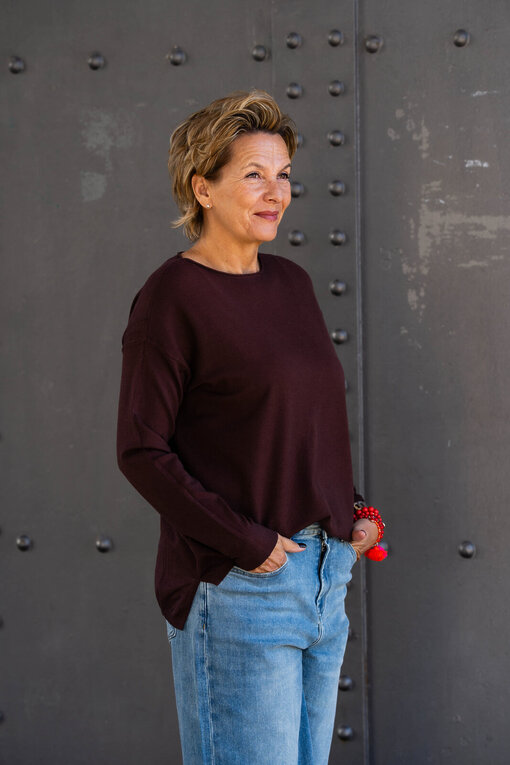 Feinstrickpulli “VIVIENNE” schokobraun (GW86)