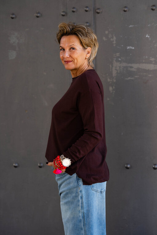 Feinstrickpulli “VIVIENNE” schokobraun (GW86)