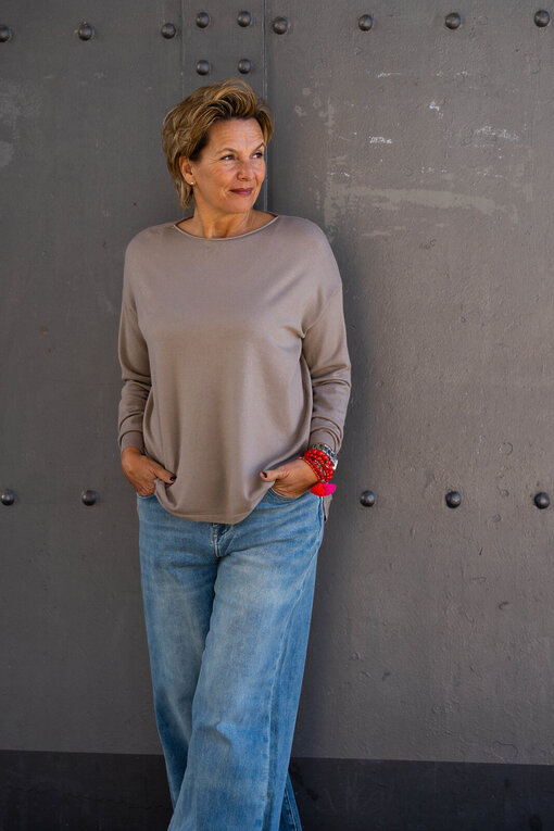 Feinstrickpulli “VIVIENNE” taupe (GW86)