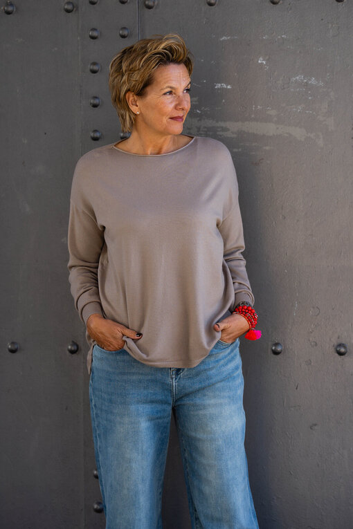 Feinstrickpulli “VIVIENNE” taupe (GW86)