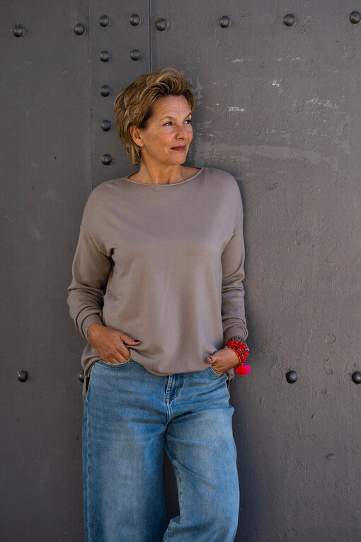 Feinstrickpulli “VIVIENNE” taupe (GW86)
