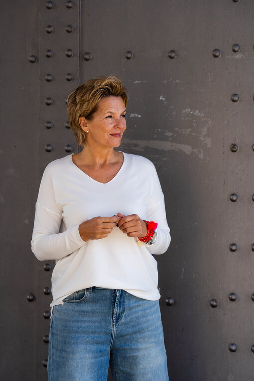 Feinstrickpulli “TATIANA” wollweiß (GW87)