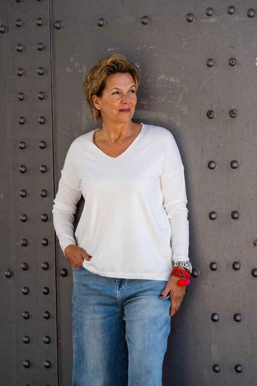 Feinstrickpulli “TATIANA” wollweiß (GW87)