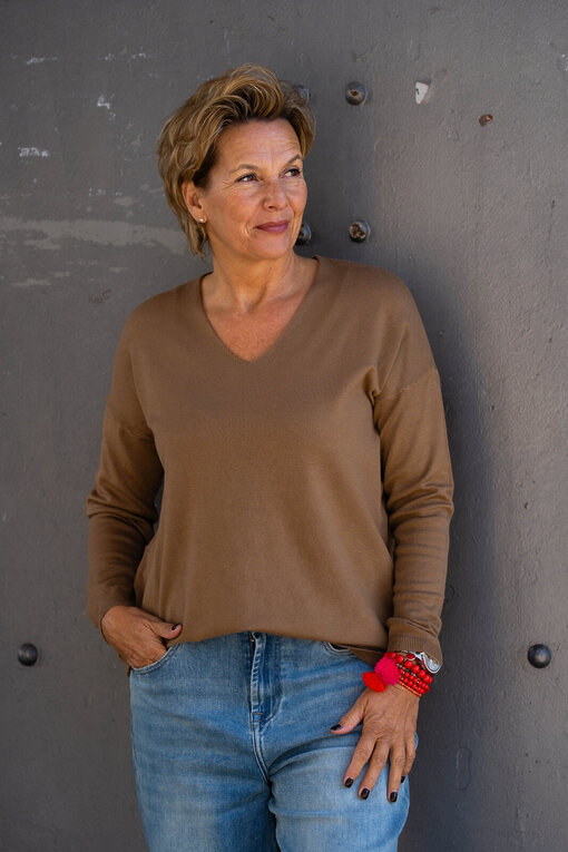 Feinstrickpulli “TATIANA” caramel (GW87)