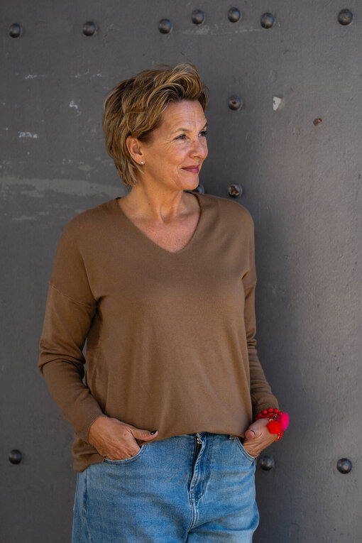 Feinstrickpulli “TATIANA” caramel (GW87)