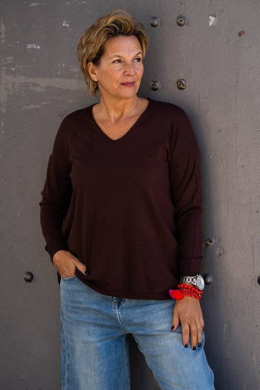 Feinstrickpulli “TATIANA” schokobraun (GW87)