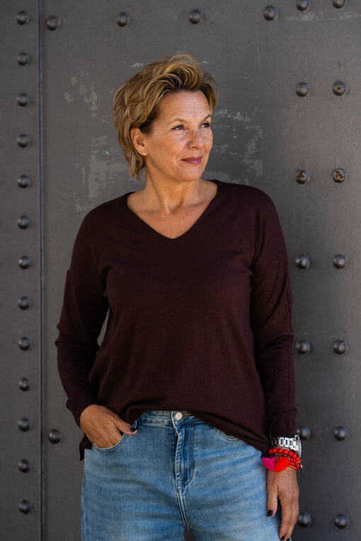 Feinstrickpulli “TATIANA” schokobraun (GW87)