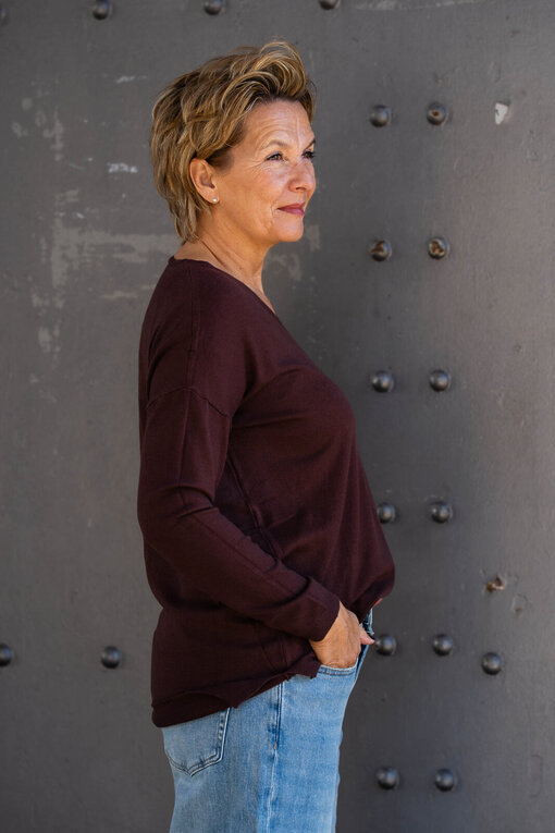 Feinstrickpulli “TATIANA” schokobraun (GW87)