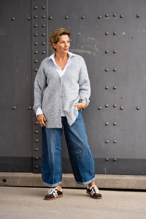 Strickcardigan “LOREENA” hellgrau (GW228)