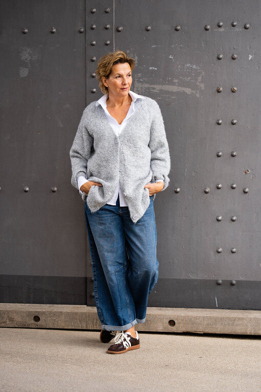 Strickcardigan “LOREENA” hellgrau (GW228)