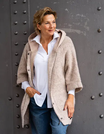 MSϽW - Warme Strickjacke mit Kapuze "TAMMY" (MSC16)