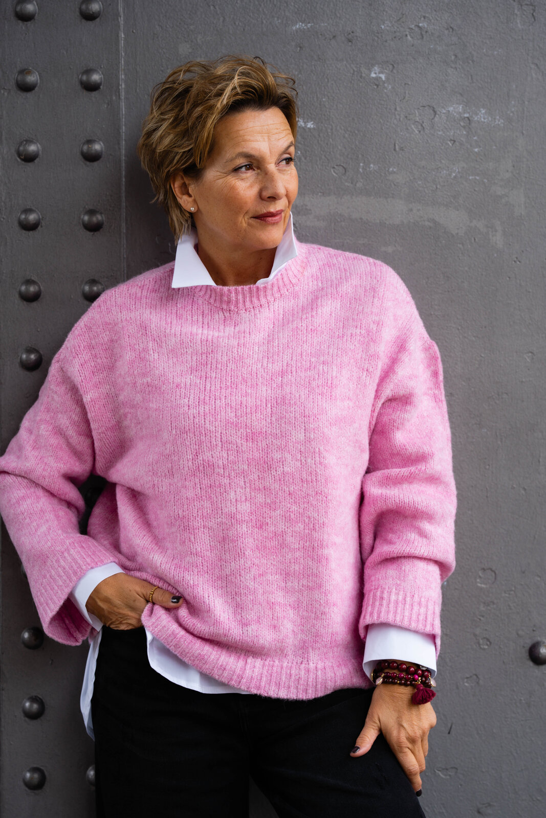 Strickpullover “KOBE” rose pink melange (SE16)