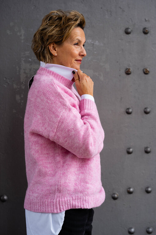 Strickpullover “KOBE” rose pink melange (SE16)