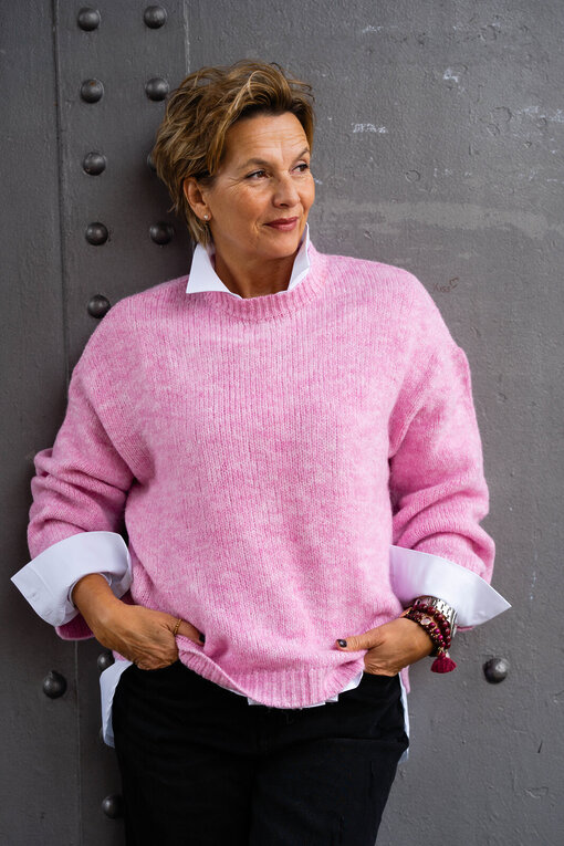 Strickpullover “KOBE” rose pink melange (SE16)
