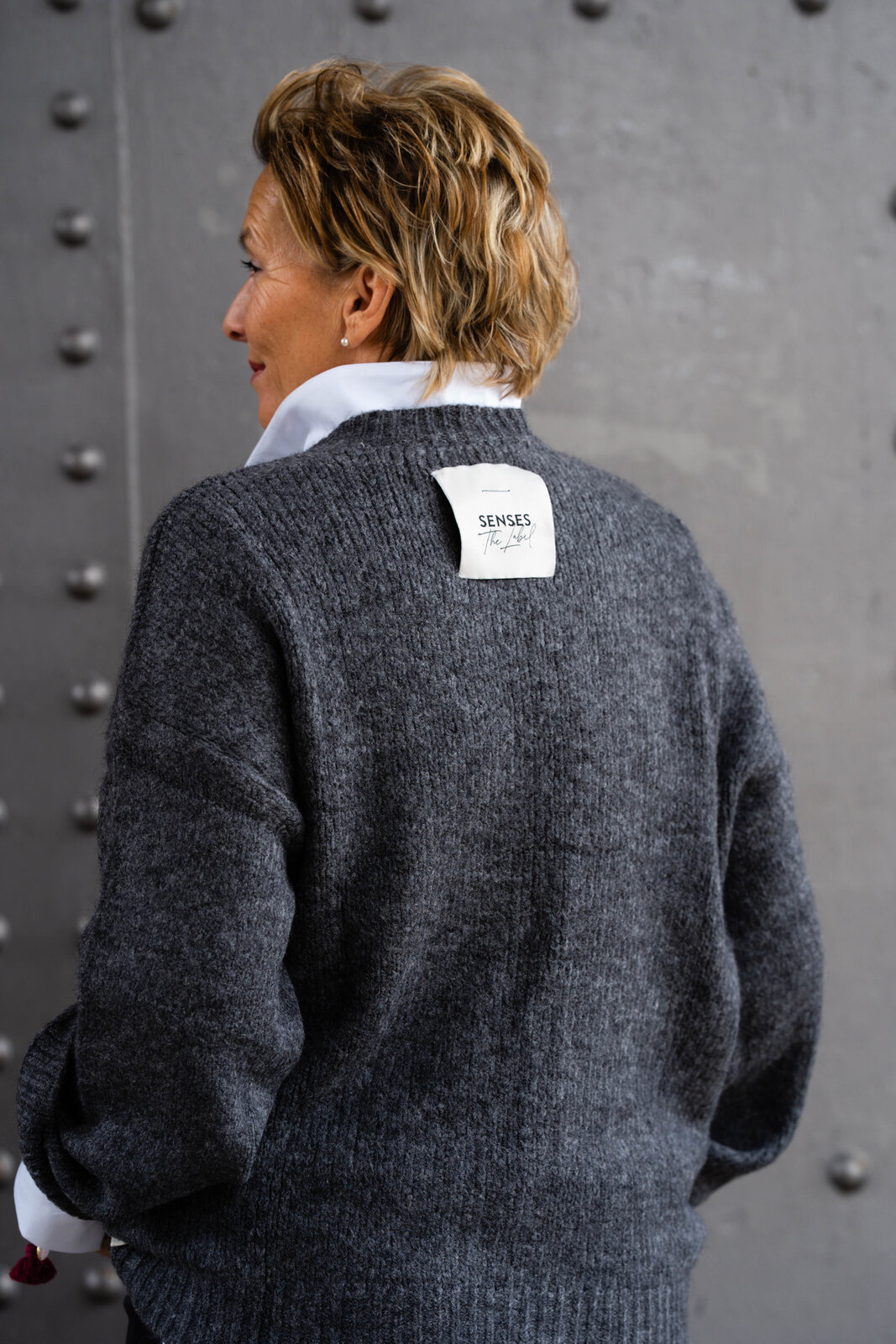 Strickpullover “KOBE” anthra melange (SE16)