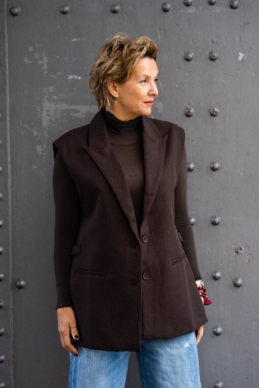 Elegante Weste “VERONIKA” braun (GW49)