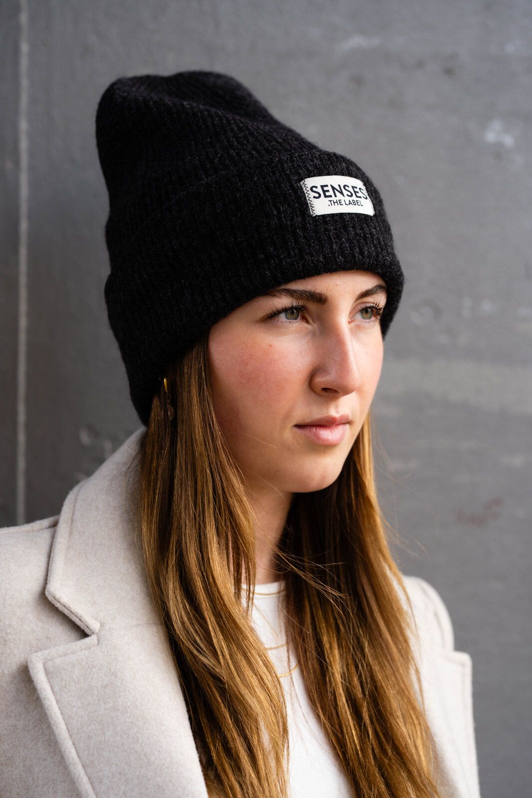 Grobstrick Mütze “AYLIN” black melange (SE60)