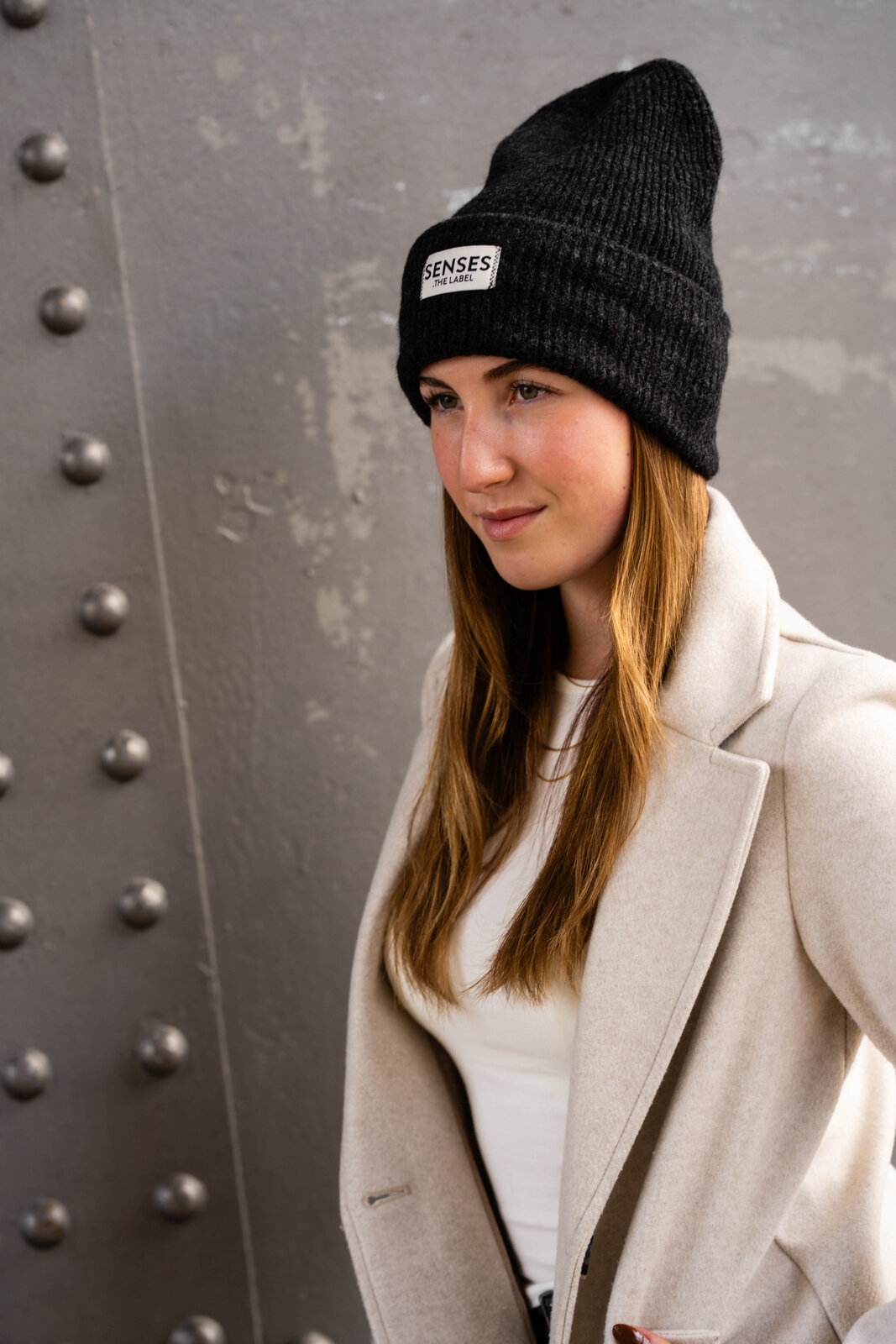 Grobstrick Mütze “AYLIN” black melange (SE60)