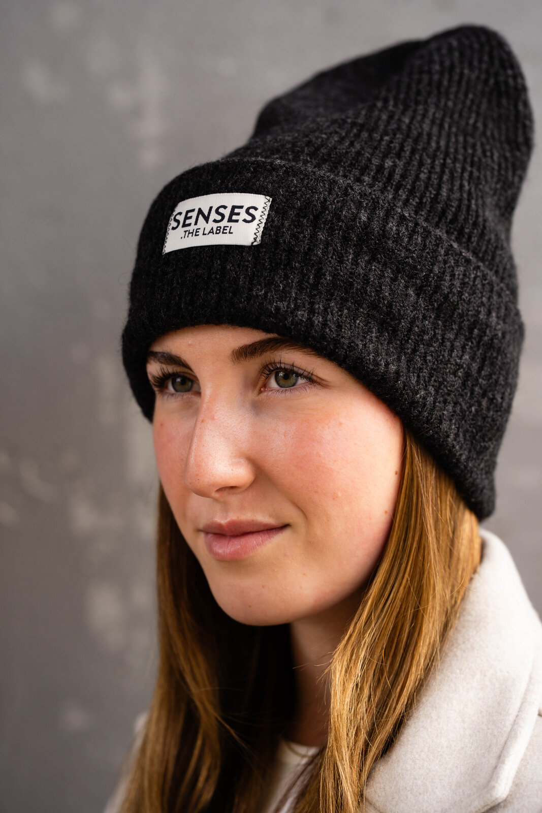 Grobstrick Mütze “AYLIN” black melange (SE60)