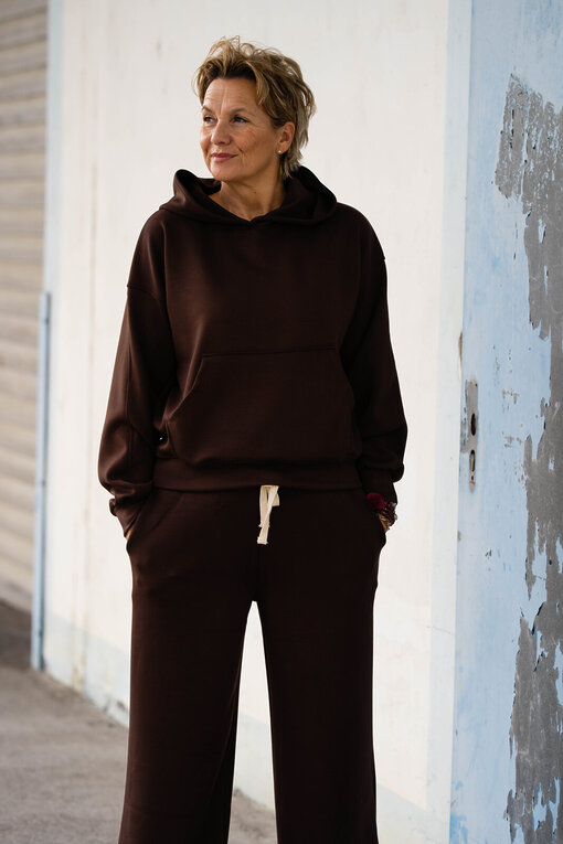 Soft Touch Hoodie “EMMA” schokobraun (GW88)/Soft Touch Wide Leg “STEPHANIE” schokobraun (H33)